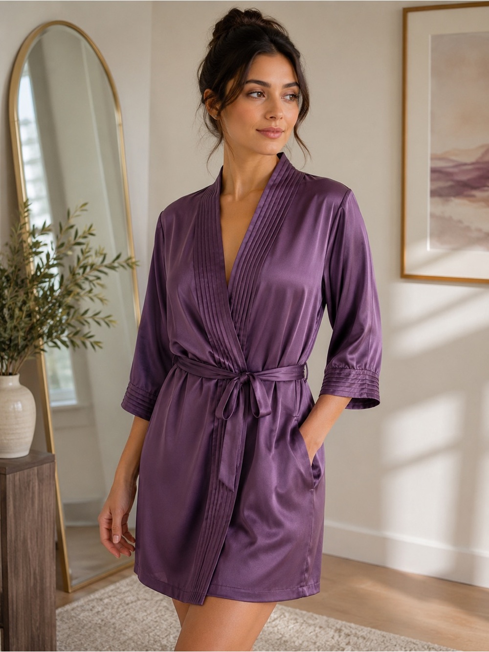 Victoria's Secret Satin Robe Purple NWOT Size Large